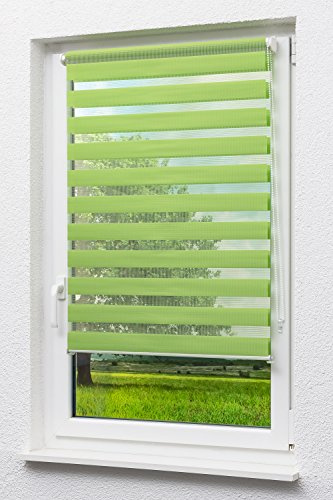 LYSEL Doppelrollo mit Trägerprofil (B x H) 45cm x 150cm in grün/apfelgrün, zum Klemmen und Schrauben