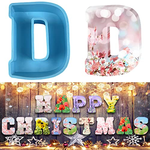 Stampi in silicone 3D alfabeto grande a forma di lettera epossidica per resina tampi fai da te in resina per lettere di cioccolato per compleanno matrimonio festa di Natale decorazioni artigianali
