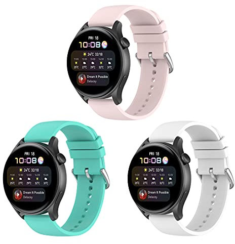 BexidoIera Cinturino per orologio compatibile con Huawei GT 2/GT 3 42 mm e Honor Watch, cinturino sportivo in morbido silicone da 20 mm a sgancio rapido
