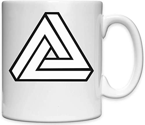 Triangle Optical Illusion White Ceramic Mug White One Size