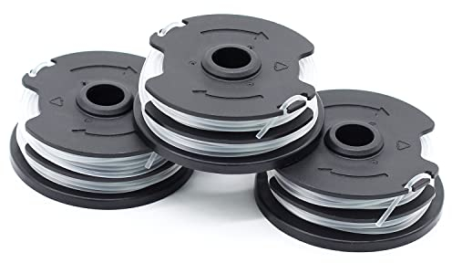 SWNKDG 3 Stücke Fadenspulen Rasentrimmer Faden Ersatzspulen für LIDL Parkside Akku-Rasentrimmer PRTA 20-Li A1,B2,C3;PRT 550 A1, A3;PRT 300 A1-2x4m 1,6mm