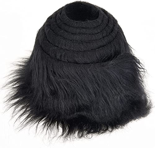 Kunstfell Band Kunstpelz Fellstoff, MUSLONG zotteligen Pelz Stoff Schnitte flauschige Pelz Patches ideal zum Basteln, Nähen, Dekorieren | Dekoband Plüsch Trim Stoffrolle, 10x150cm (Schwarz)
