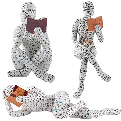 GRAPMKTG Home Decor Pulp Reading Frauen Denker Statue Ästhetische Skulptur Raumdekoration Moderne abstrakte Dekoration auf Regal Tisch Schreibtisch für Wohnzimmer Büro Schlafzimmer G