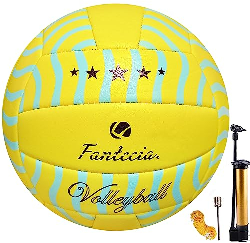 Fantecia Official Größe 5 Volleyball, Macth Volleyball für drinnen & draußen, Soft-Touch-Volleyball für Strand