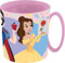 Taza de plástico rosa para niñas de la princesa Disney Jasmine Rapunzel, blanca como la nieve, Bella, para niñas, 350 ml, apta para microondas
