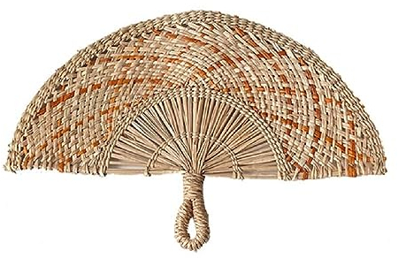 Abanico de paja natural tejido a mano, accesorios decorativos para fotos de pared, estilos de campo, abanico de paja para colgar en la pared, decoración natural para colgar en la pared, manualidades