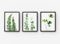 GIFTSHOPUK Botanical Leaf Prints Set of 3, Clover, Eucalyptus, Fern Wall Art, Botanical Print, Living Room, Bedroom Prints, Home Décor Leafy Green (Print Only - 12x10)