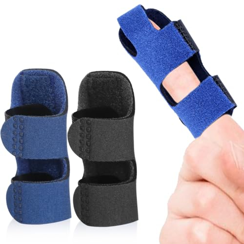 NUOOO Fingerschiene Schnapp Unterstützung Finger Support Splints 2 Stück für Triggerfinger Hammerfinger Arthritis Gebrochener RSI Fingerstabilisator Blau für Arbeit Küche Garten Skulptur