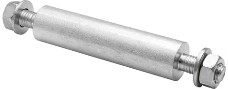 Wagner Matériau de l'essieu Professionnel - Diamètre 25 x 100 mm, pour Roues avec Trou d'essieu 25 mm, vis M12 x 150 mm, avec écrou et disques, Acier galvanisé - 13044500