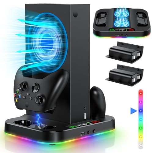 Klipdasse Cooling Fan Stand & RGB Light Strip for Xbox Series S