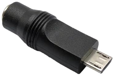 RUITEXUN Adaptateur d'alimentation CC 5,5 x 2,1 mm vers micro USB 5 V, prise jack femelle CC 5,5 x 2,1 mm vers micro-USB B mâle adaptateur connecteur de charge