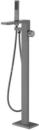 XJTNLB Robinet pour Baignoire Ilot Mitigeur Bain Douche sur Baignoire Robinetterie Salle de Bain Douche Double Poignée en Laiton,Gris,B