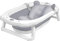Aufun Faltbare Baby Badewanne ergonomische Babywanne mit rutschfesten Füßen für Babys und Neugeborene, inkl. Bade Sitzkissen, folding bathtub, platzsparend (Grau+ Badewannenkissen)