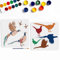 MAYJOYDIY 2 Stück Fasanenschablonen 30 × 30cm Wildfasanen Vogelschablonen Vorlage Mit Pinsel Fliegende Fasanen Silhouette Fußabdruck Schablone Zum Malen Auf Holz Leinwand Boden Wand Möbel
