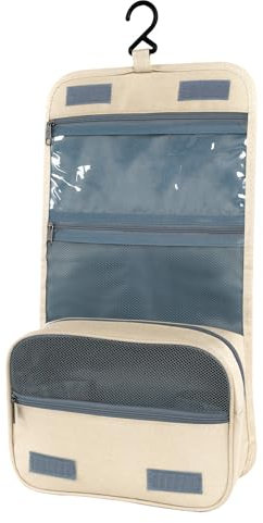 AiQInu Trousse de Toilette, Pliable Grande Trousse de Toilette Voyage pour Hommes et Femmes,Multifonction Imperméable Sac Cosmétique Organisateur de Voyage avec Crochets