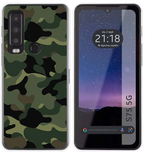 Tumundosmartphone Handyhülle Silikonhülle für Cat S75 5G, Camouflage-Muster