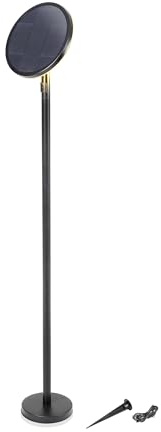 Esotec Solar Stehleuchte Standleuchte Multifunktionsleuchte Emilia 102920 | Solar Stehleuchte Ø 28cm, Höhe bis 153cm, warmweiß 3000K, bis 1000lm, bis 30Std, USB-C, wechselbarer Akku, IP44
