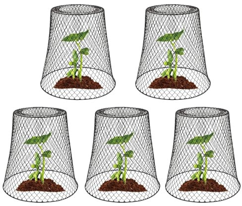5 Chicken Wire Cloche, Plant Protector, Metal Garden Cloche Dome, Reusable Mesh Plant Bell, Keep From Rabbits Bird Chicken Squirrels Other Small Animals, 23x23x15cm