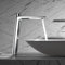 IMEX - Grifo Lavabo Caño Alto | Grifo Baño Mezclador Agua Fria y Caliente | Grifería Monomando Efeto Cascada con Caño de Latón y Ahorro de Agua | Serie Bélgica | Color Cromado