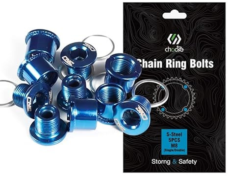 CNCLOL Single/Double Chainring Bolts, M8 Bike Chainring Bolts & Nuts For MTB/BMX/Bicycle, Black Blue Orange Red Rainbow