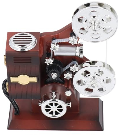 CHICIRIS Aufziehbare Vintage-Film-Filmprojektor-Spieluhr, ABS, Antike Aufzieh-Spieluhr für Kino, Zuhause, Arbeitszimmer, Büro, Tischdekoration
