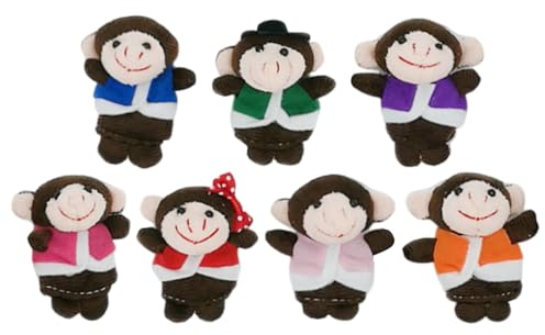 Affen-Fingerpuppen für Kinder, Plüsch-Affenpuppe - 7 Stück Plüschfiguren Spielzeug | Lustiges Fingerpuppen-Set, Lernhilfe zum Geschichtenerzählen für Schule, Rollenspiele, Party