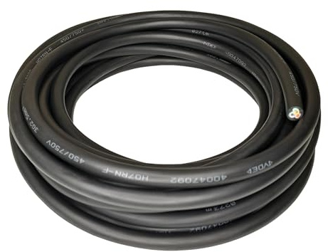 Heavy Duty Flexible Rubber Power Cable, 3 Core, 1.5mm² / 2.5mm², H07RN-F, Indoor/Outdoor Use - Various Lengths (3 Core, 2.5mm² (3G2.5), 50m)