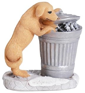 Weihnachtsdorf-Zubehör, Ornamente, Kunstharz, Weihnachtsdorf-Set, Dekoration für Weihnachten, Festival, Urlaub (Hunde-Mülleimer)