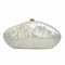 WuDiaoer Muschelförmige Acryl-Clutch, trendige metallische Acryl-Abendtasche, glänzende Eier-Geldbörsen und Handtaschen für Damen, Hochzeit, Party, Elfenbein