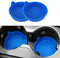 2PCS Car Cup Holder Coasters, Silicone Non-Slip Vehicle Cup Recessed Mats, Sift-Proof Automotive Interior Drink Insert Decor Accessories (Blue)