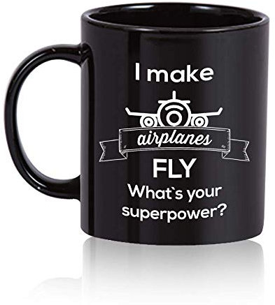 HSIRYAOHD Wonderful Mugs Kaffeetasse Flugzeug Geschenk für Piloten 325 ml schwarz