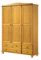 PEGANE Armoire, Meuble de Rangement en pin Massif Coloris Miel avec 3 Portes et 4 tiroirs - Longueur 130 x Profondeur 52 x Hauteur 197 cm