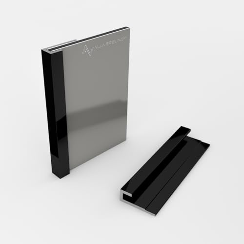 Aluminium Profil 300cm Abschlussprofil - Schwarz - für 3mm Alu-Verbundplatten PVC-Wand-Paneelen Acrylglas HPL-Platten - Ideal für Küchenrückwände Duschrückwände Wandverkleidungen