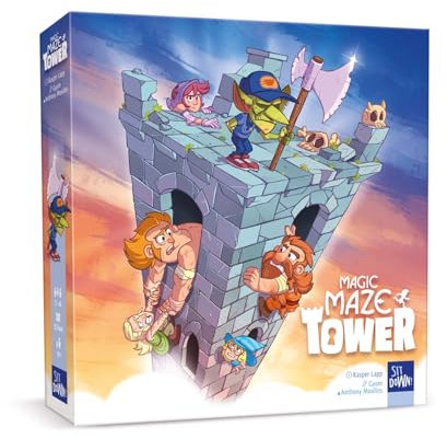 SIT DOWN!, Magic Maze Tower, Kooperatives Gesellschaftsspiel und spannendes Labyrinth-Abenteuer, Puzzle- & Rätselspaß für Familien, Für 1–4 Spieler ab 8 Jahren