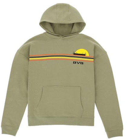Dortmund Unisex BVB Hoodie Sunrise Olivgrün, 100% Baumwolle, Borussia Dortmund Kapuzenpullover (1er Pack)