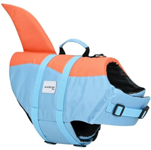 Mobiclinic®, Salvagente per Cane, Design a Pinna di Squalo, Maniglia di Salvataggio, Imbracatura Regolabile, Anello per Guinzaglio, Galleggiabilità e visibilità, Leggero, Adatto per Nuoto, Vela