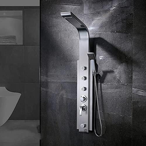 GYKOZY Modern Shower Set Bathroom Display Body Massage Copper Wall Mounted Stainless Steel Jet Shower Panel In Shower Room (Chrome)