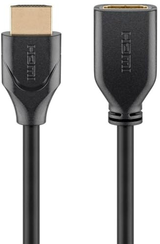 Nonic 4K HDMI Verlängerungskabel 0.5m Schwarz | 18 Gbit/s Highspeed mit Ethernet | UHD 4K & 60Hz Unterstützt HDR, Dolby Atmos, DTS:X für Fernseher, Monitor, PC, Beamer,TV-Stick, Mediaplayer Box