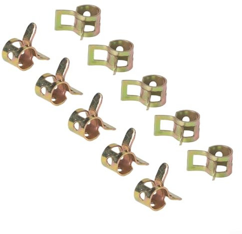 Lot de 10 colliers de serrage flexibles pour carburant et eau - Clips à ressort réutilisables compatibles avec divers tuyaux - 5 mm, 16 mm (6 mm)