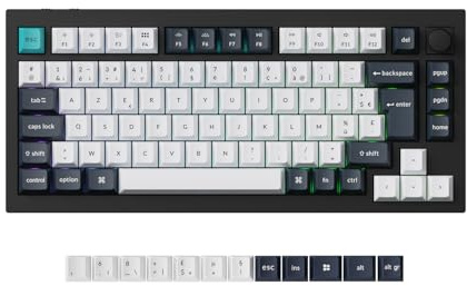 Keychron Q1 Max Clavier Mécanique sans Fil, Disposition des Touches Complète avec Bouton, Programmable QMK/Via, 2,4 GHz/Bluetooth/Filaire, Commutateurs Gateron Marron pour Mac/Win - Noir (FR Layout)