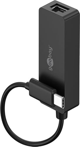 goobay USB C auf LAN Adapter 1000Mbit/s - Gigabit Netzwerkadapter für PC, MacBook, Notebook, RJ45, USB 3.1, Plug & Play, stabile Internetverbindung, kompatibel mit Windows und macOS, schwarz, 76579