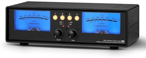 LIULIQ MIC+Line Analog Dual VU Meter, Dual Analog VU Meter Amplifier with VU Meter and Switch Independently Controlled, Gain/sensitivity Adjustment & DB/ACG Mode Switching for Studio Home Office
