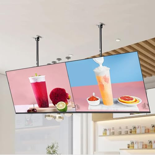 Suspended LCD Digital Kiosk for Advertising with Smart Split Screen and WiFi/HDMI Connectivity, Ideal for Commercial Displays
