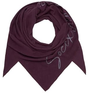 SOCCX Damen Dreieckstuch aus Flauschstrick mit Glitter Print Night Plum, None