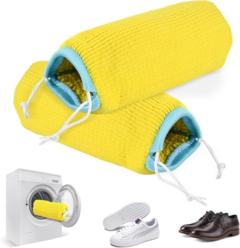 2 Pzs Bolsa para Lavar Zapatillas en Lavadora, Bolsa Lavadora Zapatillas, Bolsas para Lavado de Zapatos, Bolsa de Malla Reutilizable(amarillo)