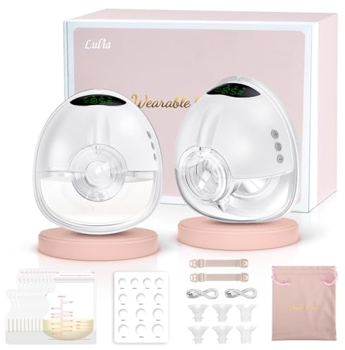 Lulia Wearable Breast Pump Hands Free, Electric Breast Pump with 4 Modes and 9 Levels