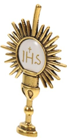ifundom Brooch Lapel Pin Zinc Alloy with Unique Design First Communion Cross Meticulously Crafted Golden Colour, Resist Deformation for Women for Daily Wear and Ceremonies