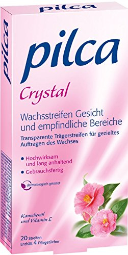 Pilca Kaltwachsstreifen für das Gesicht - Enthaarungsstreifen auch für empfindliche Stellen - 3er Pack (3 x 20 Stück)