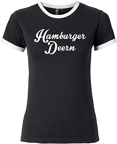EZYshirt® Hamburger Deern Damen Rundhals Ringer T-Shirt