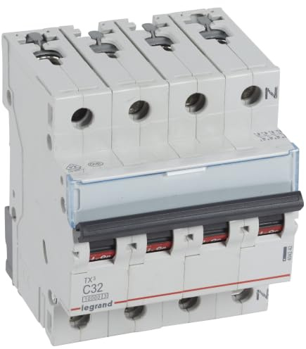 Legrand 404242 TX3 Leitungsschutzschalter 32A 3P+N 3-polig+N 10kA 400VAC C-Charakteristik 4 PLE TE LS-Schalter MCB